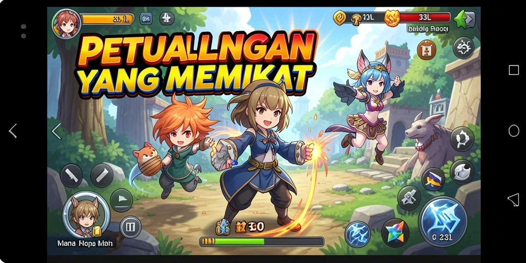 Tampilan gameplay 33L yang menampilkan karakter anime yang memukau.