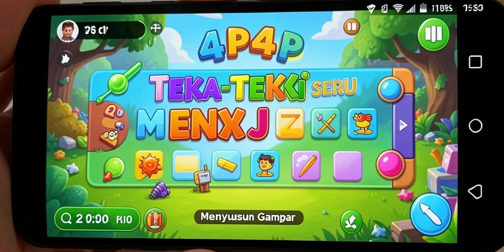 Screenshot gameplay 4P4P menunjukkan proses penyusunan puzzle yang menantang.