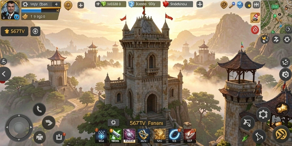 Tangkapan layar utama gameplay 567TV menampilkan strategi Tower Defense yang mendebarkan.