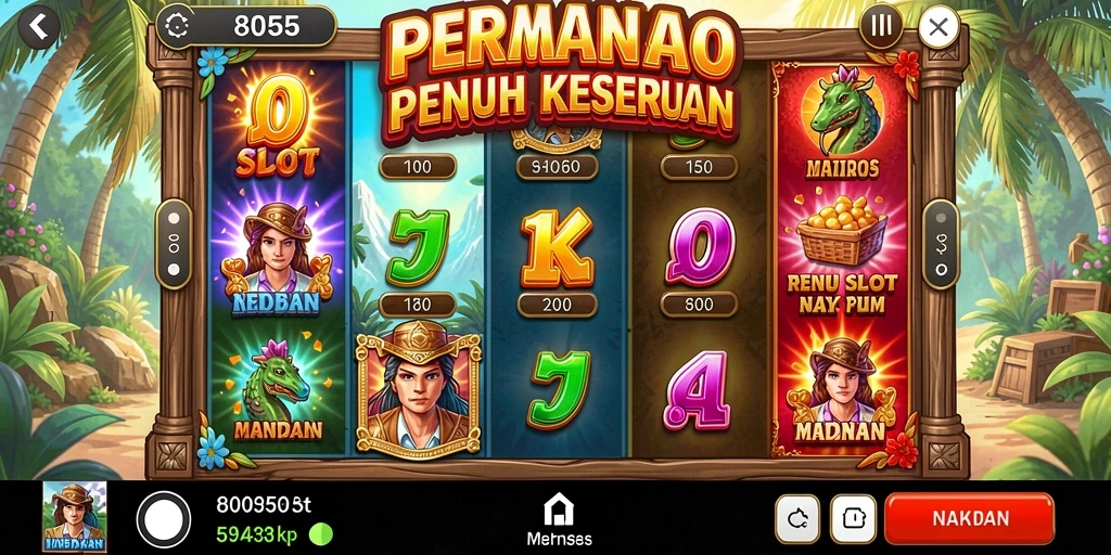 Screenshot 8055 menampilkan gameplay slot yang seru dan grafis menawan.