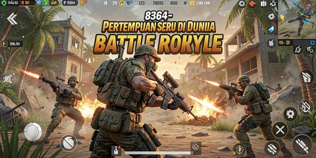 Tangkapan layar utama dari gameplay Battle Royale yang mendebarkan.