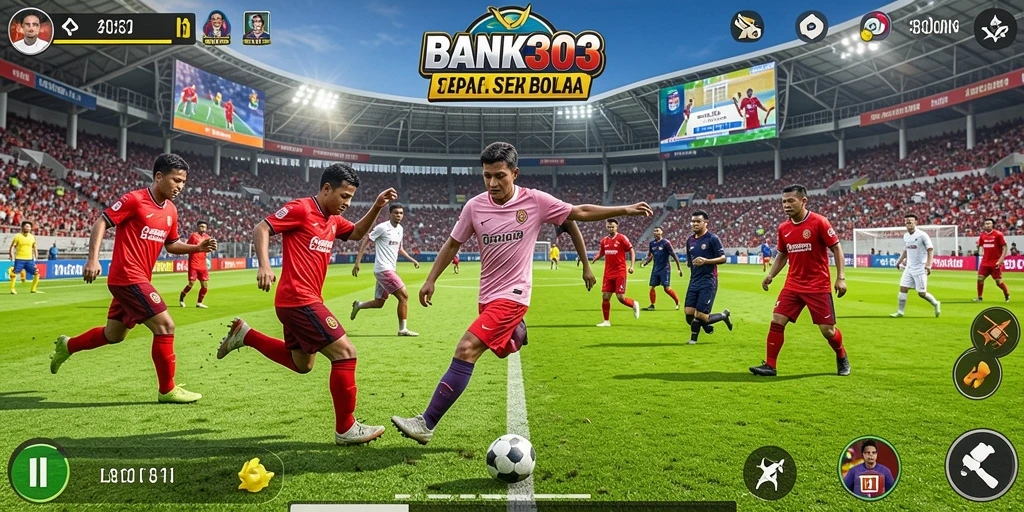 Tampilan gameplay menarik dalam BANK303 saat pertandingan sepak bola.