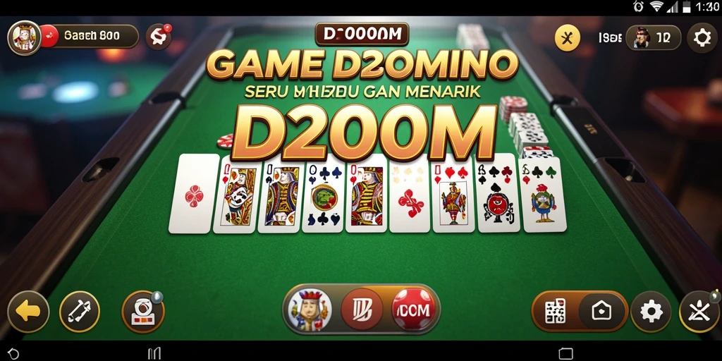 Screenshot D200M menunjukkan gameplay seru permainan Domino.