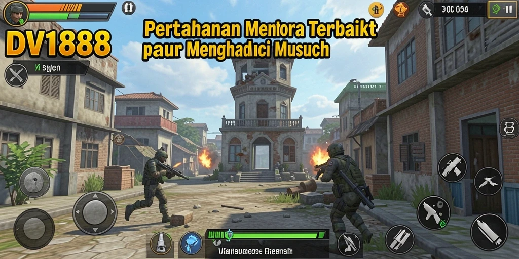 Tangkapan layar gameplay DV188 menunjukkan aksi menara bertahan yang seru.