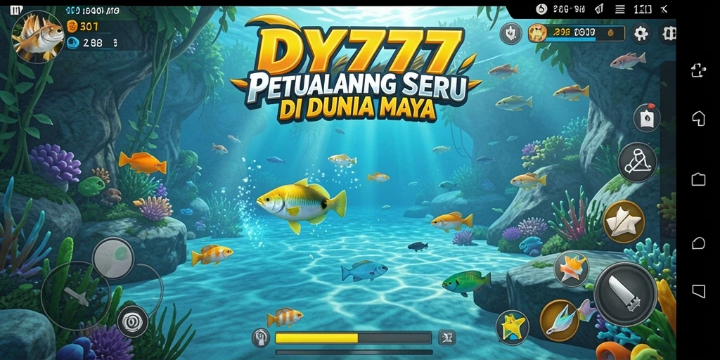Tampilan menarik dari gameplay DY777 saat menangkap ikan di laut.