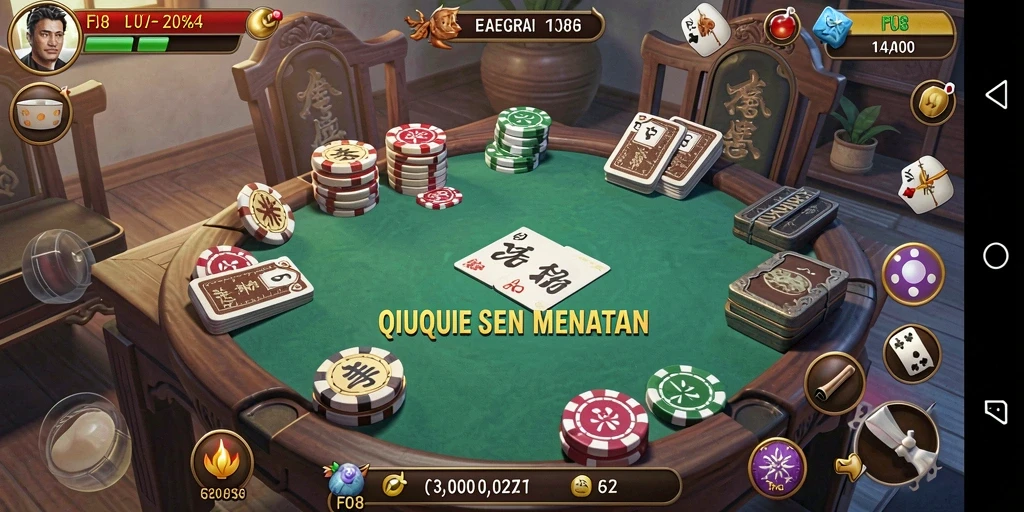 Screenshot gameplay F08 yang memperlihatkan keseruan QiuQiu.