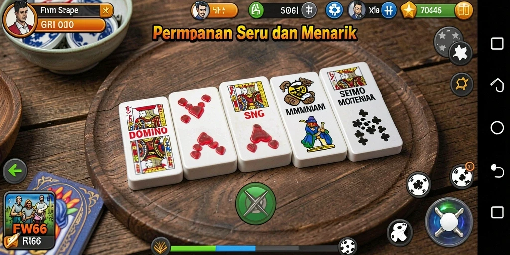 Tampilan permainan domino yang seru di FW66.