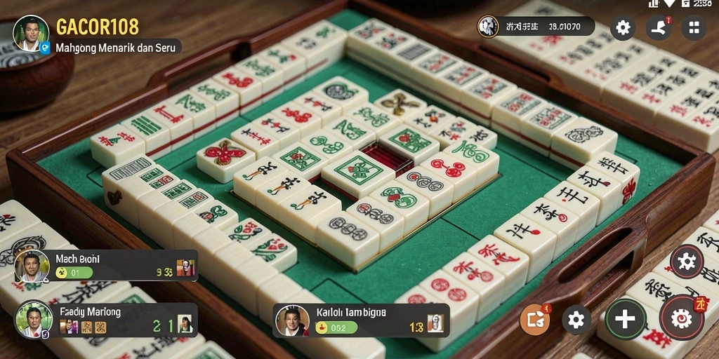Tampilan menarik dan seru dari gameplay Mahjong GACOR108.