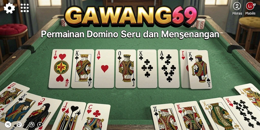 Screenshot GAWANG69 menampilkan gameplay domino yang seru dan interaktif.