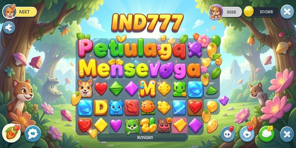 Tampilan gameplay Match-3 yang menakjubkan dan penuh warna.