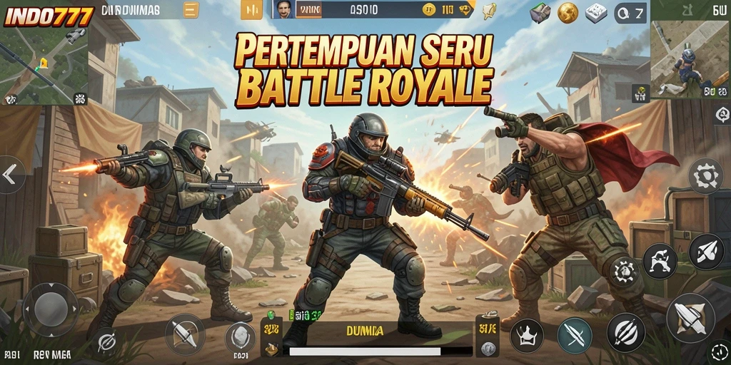 Tampilan gameplay seru dalam pertempuran Battle Royale.
