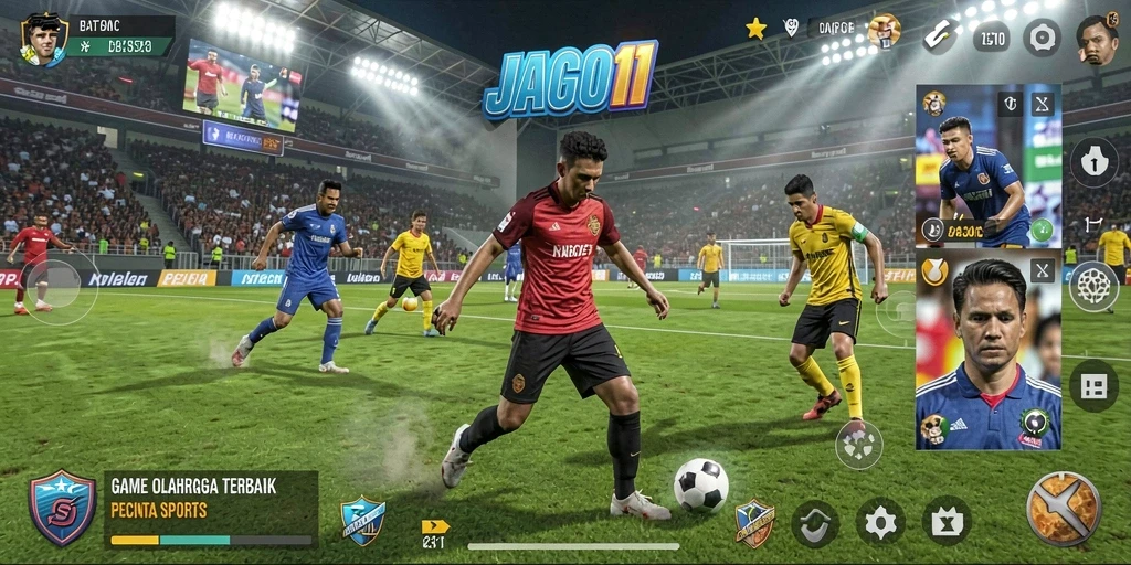 Screenshot JAGO11 menampilkan aksi gameplay olahraga yang mendebarkan.
