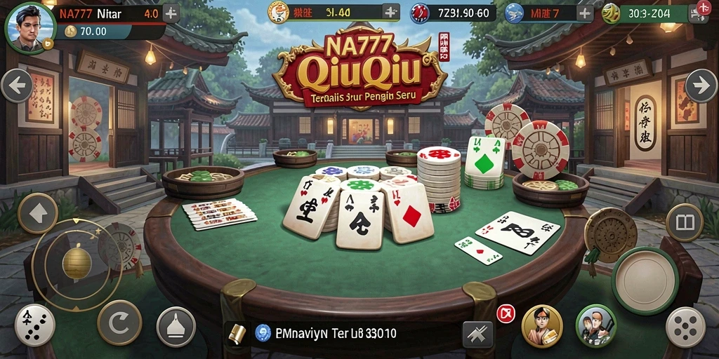 Tangkapan layar gameplay QiuQiu yang seru dan menegangkan di NA777.