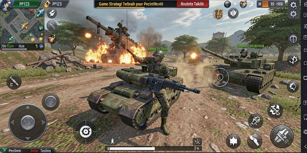 Tampilan gameplay PP123 yang intens dan strategis.