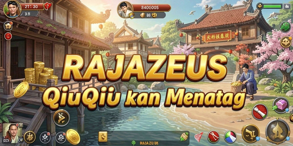 Screenshot utama RAJAZEUS menunjukkan serunya gameplay QiuQiu.