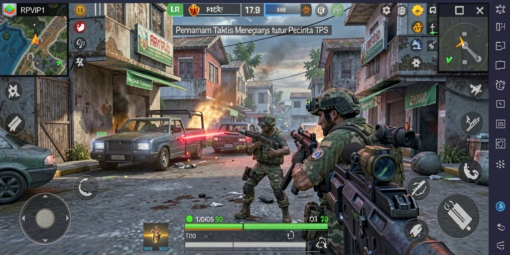 Menampilkan aksi mendebarkan dari gameplay TPS RPVIP1.