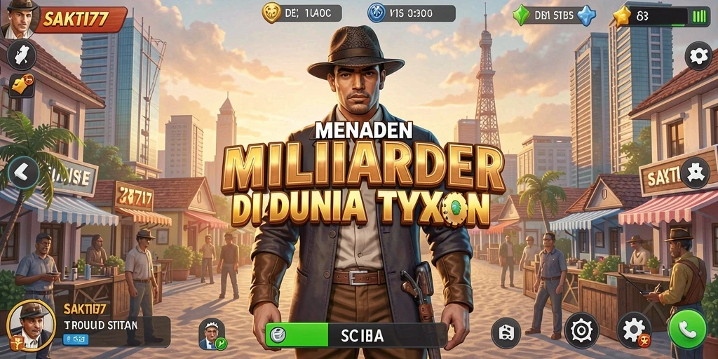 Menampilkan gameplay seru SAKTI77 dengan berbagai pilihan bisnis Tycoon.