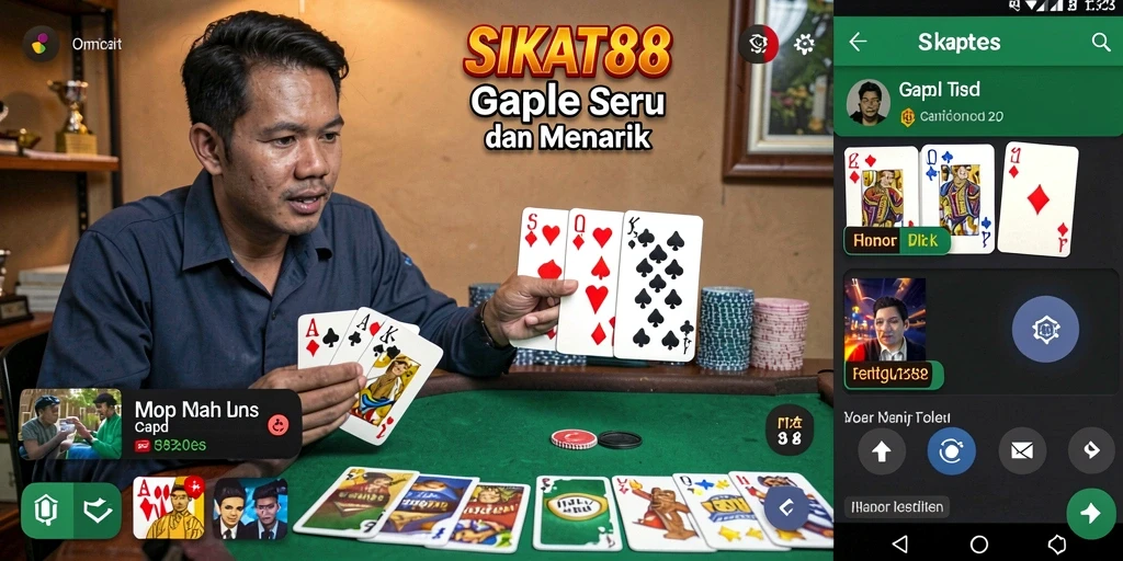 Tampilan gameplay Gaple yang menarik dan seru.
