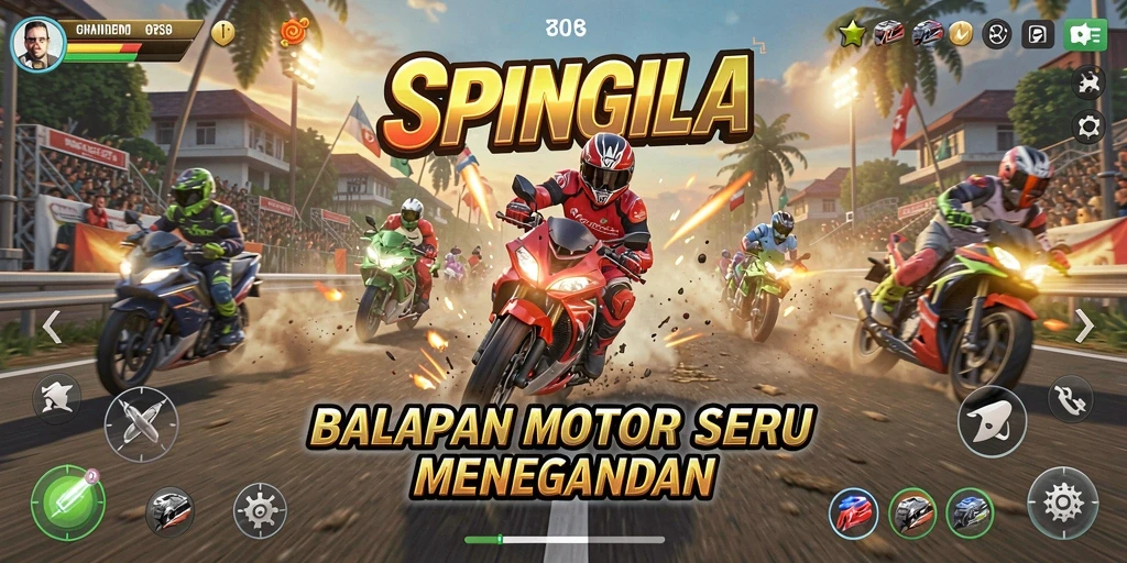 Gameplay seru balapan motor yang mendebarkan dan menantang.