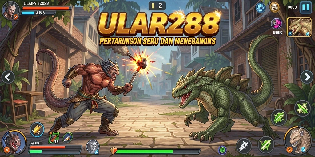 Tampilan gameplay ULAR288 yang penuh aksi dan pertarungan mendebarkan.
