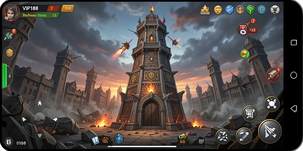Gameplay menara pertahanan yang seru dan menantang dalam VIP188.