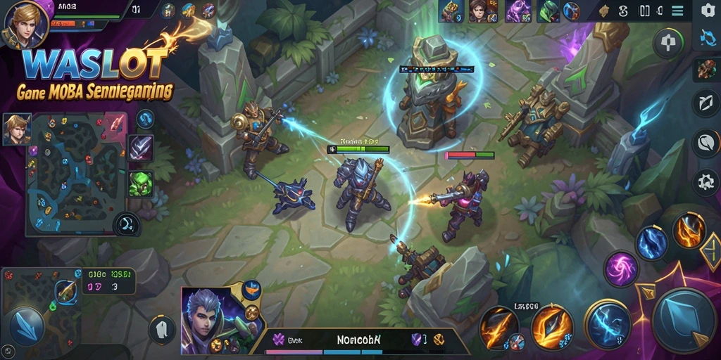 Screenshot gameplay WASLOT yang menampilkan pertarungan seru antara karakter-karakter.