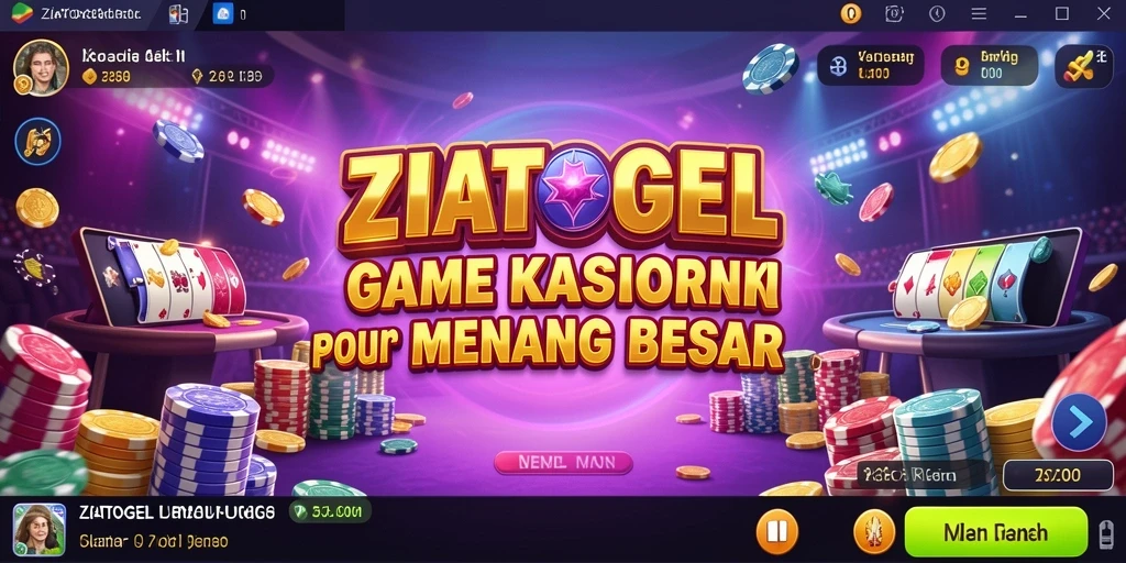 Screenshot gameplay ZIATOGEL menampilkan pengalaman Kasino yang mendebarkan.